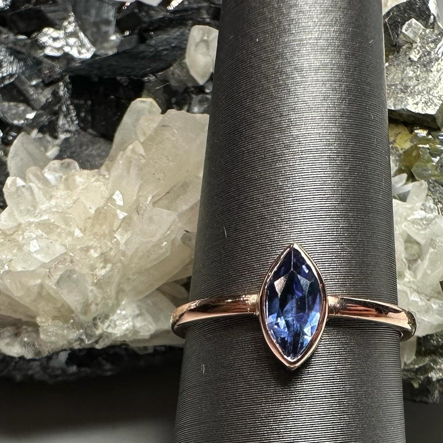 Bi-Color Blue-Purple Sapphire Rose Gold Ring