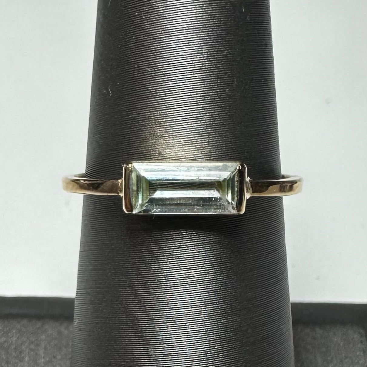 Minty Green Afghani Tourmaline Yellow Gold Ring