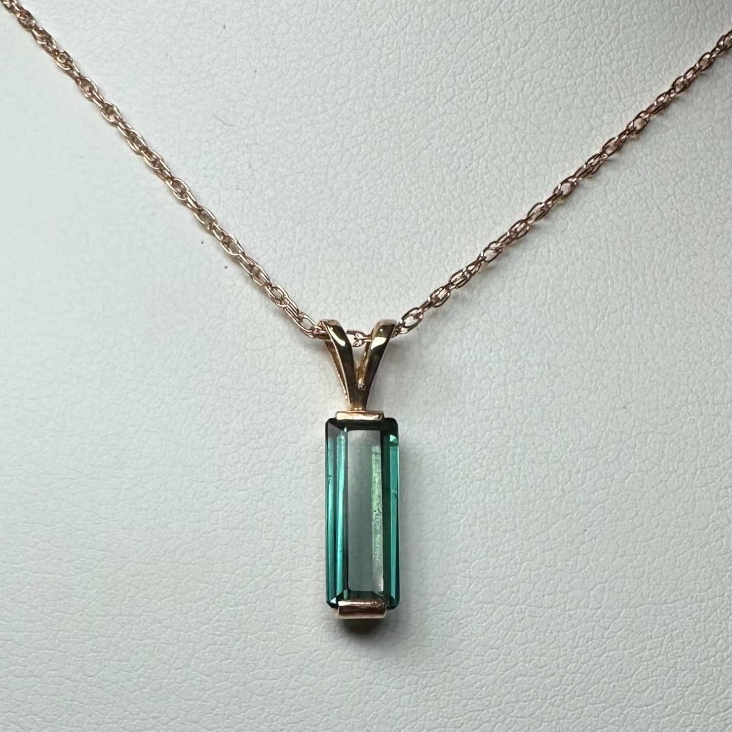 Indicolite Tourmaline 14K Rose Gold Necklace