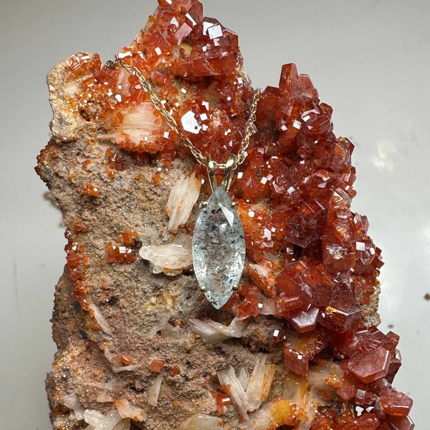 Leopard Aquamarine 14K Yellow Gold Pendant Necklace