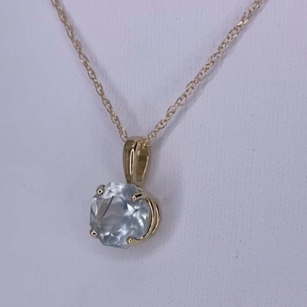 Prehenite with Black Rutile Inclusion 14K Gold Necklace