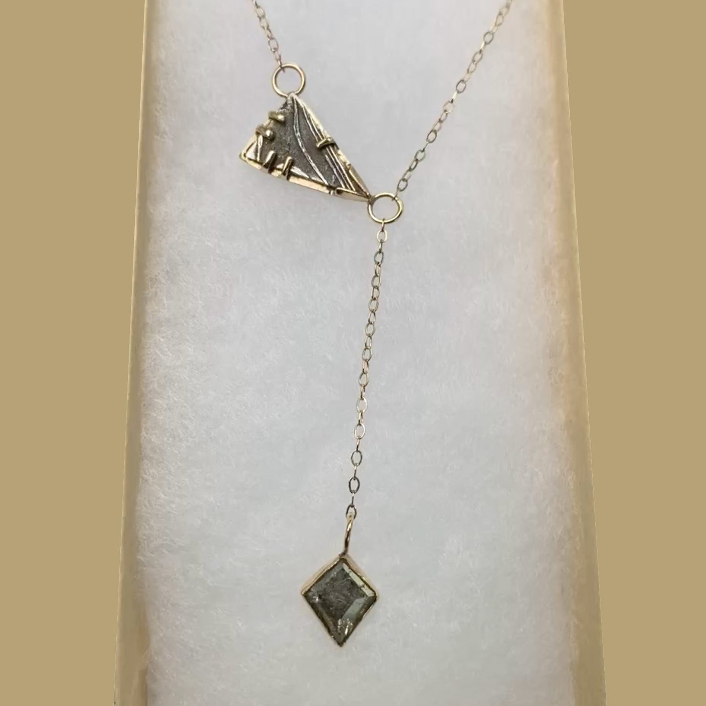 Swedish Muonionalusta Meteorite 14K Gold Necklace