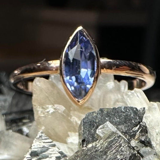 Bi-Color Blue-Purple Sapphire Rose Gold Ring