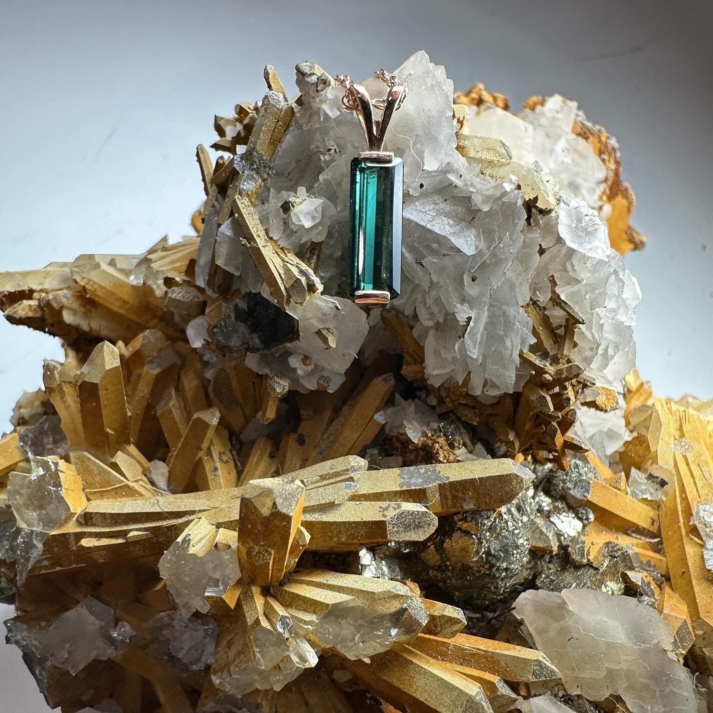 Indicolite Tourmaline 14K Rose Gold Necklace