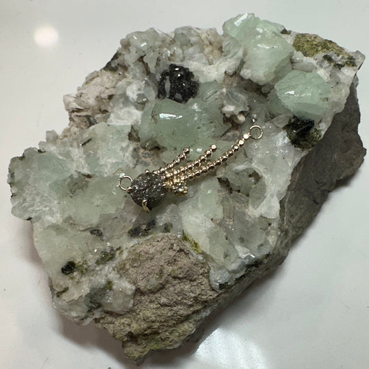 Rough Diamond and Natural Yellow Diamond 14K Yellow Gold Pendant Necklace