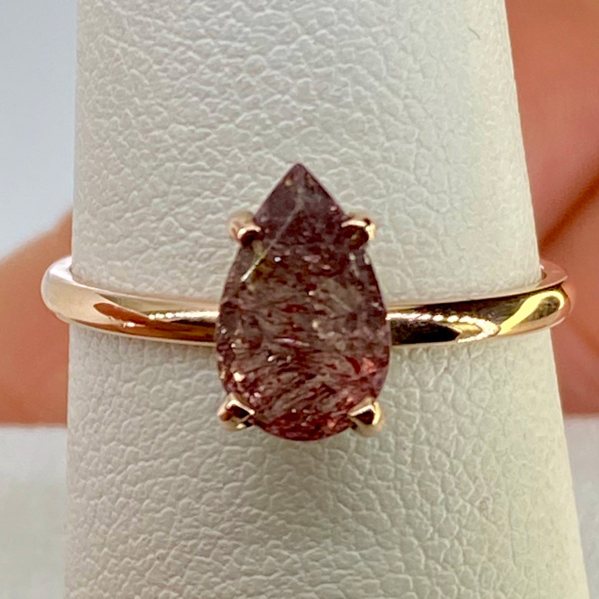 Faceted Super 7 Crystal Rose Gold Ring
