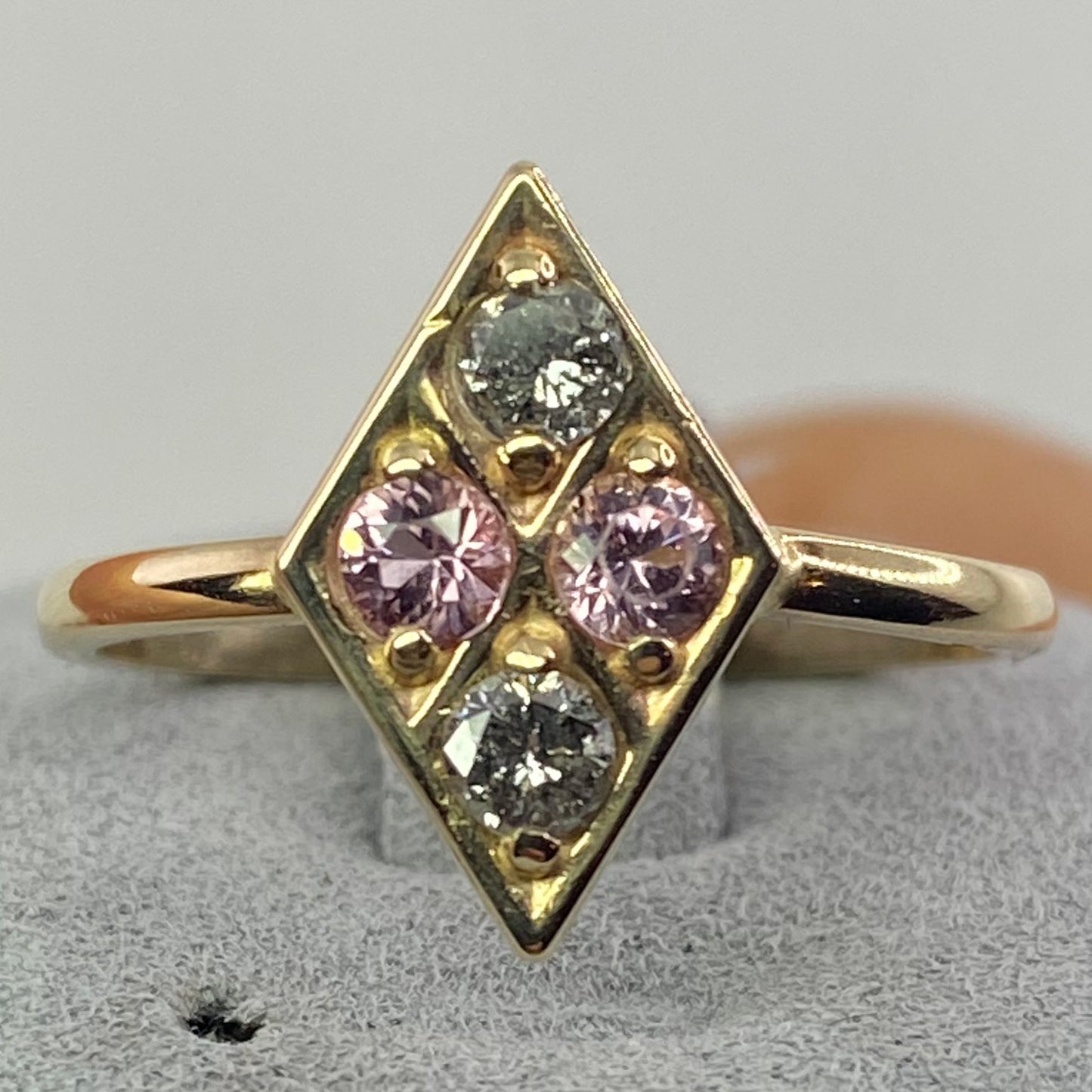 Diamond and Morganite Yellow Gold Diamond Ring